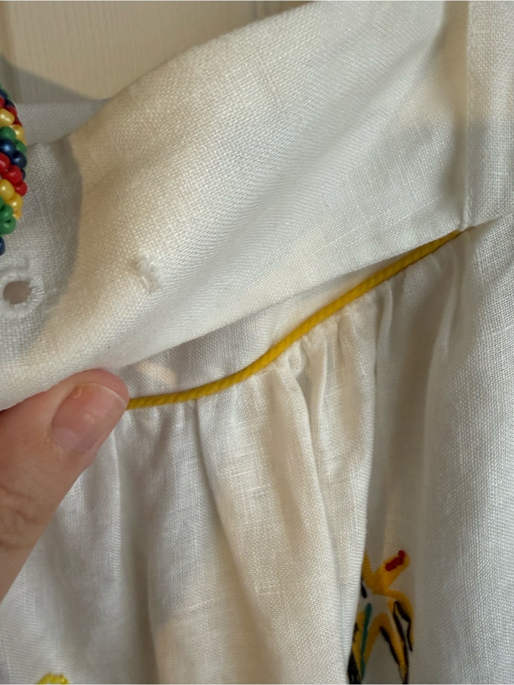 FARM Rio Off White Tropi Embroidered Euroflax Linen Maxi Skirt M - Picture 10 of 11